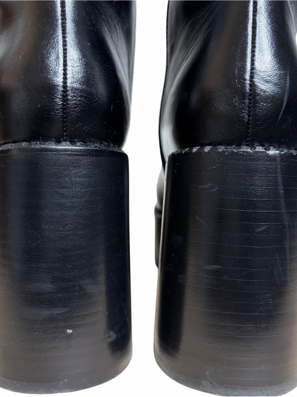 Jeffrey Campbell The Band Black Knee High Square Toe Platform Boots - Picture 6 of 12